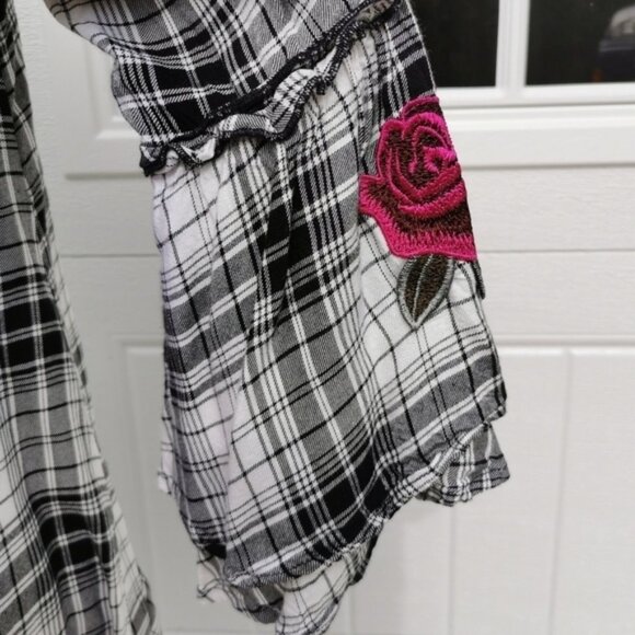 Design Lab by Lord & Taylor Plaid Off the Shoulder Blouse - Sz S - Picture 4 of 8